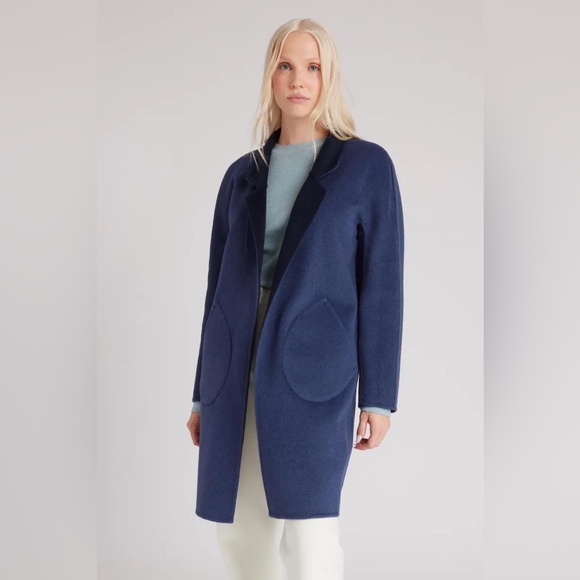 Kit and Ace Reversible Wool Cashmere Jacket Green Black S/M Tailored Coat - Picture 10 of 12